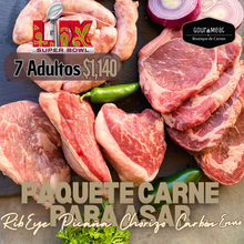 Cargar imagen en el visor de la galería, promo 7 Adultos: Ribeyes, Picañas, Chorizos, Carbón y Envío.
