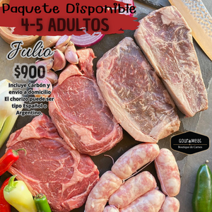 Promo 5 Adultos, Ribeye, New York, Chorizo, Carbon y Envio